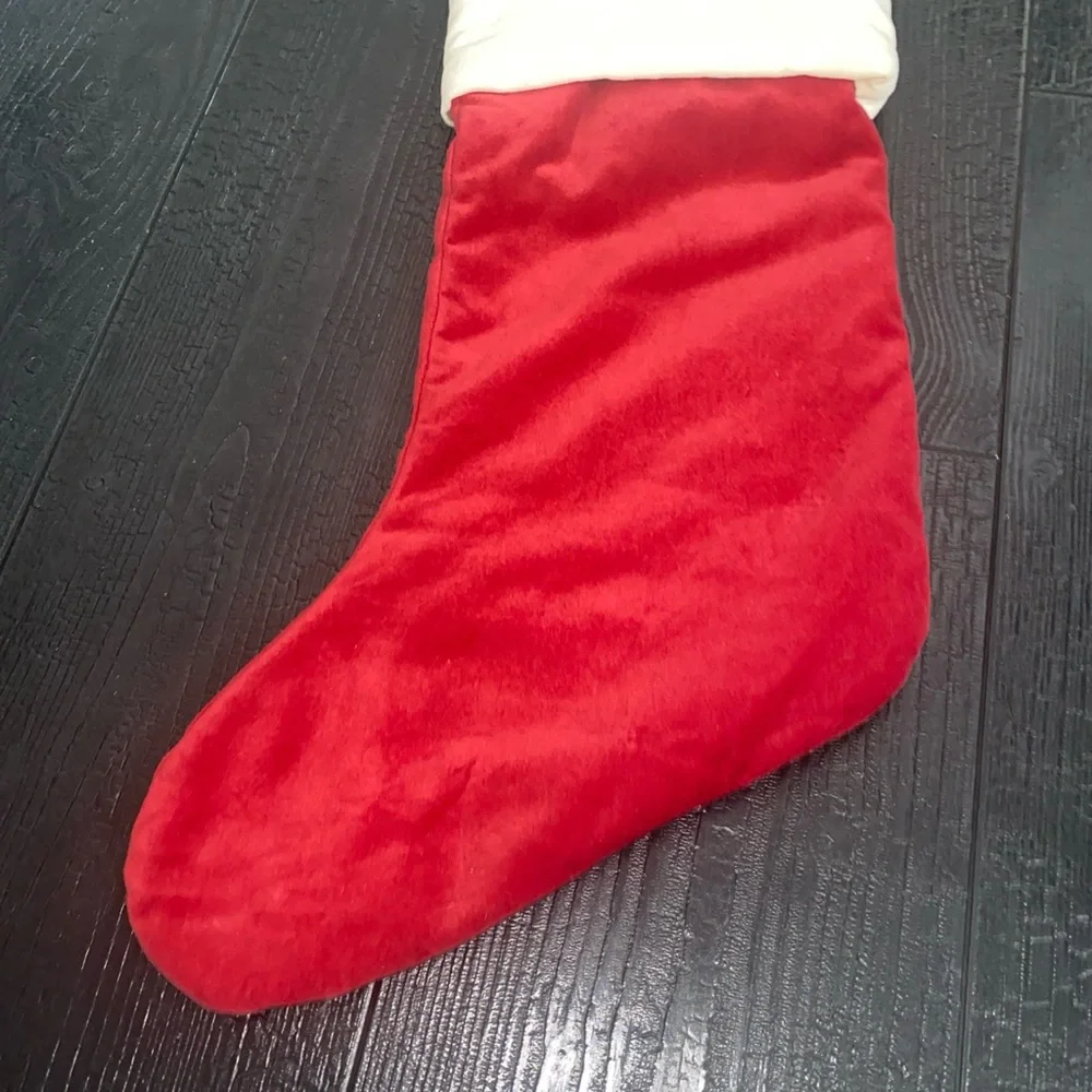 Pottery Barn Letter K Monogram‎ Christmas Stocking Red Velvet